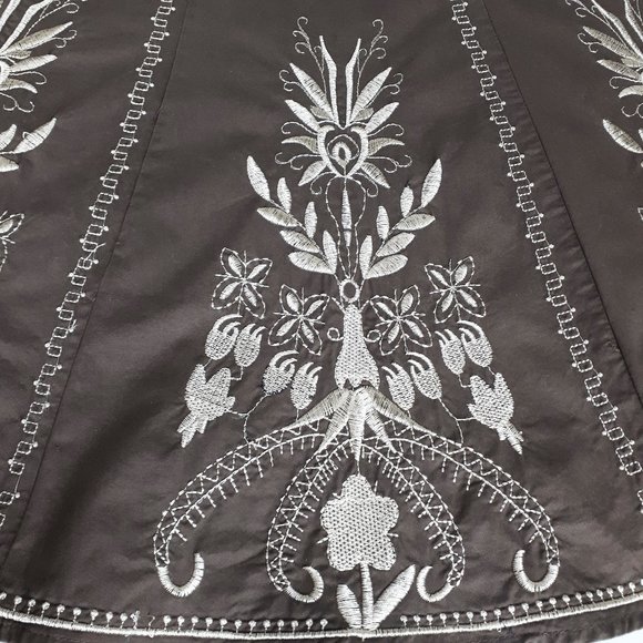 Lucy Paris Brown Embroidered Circle Skirt - Picture 5 of 12